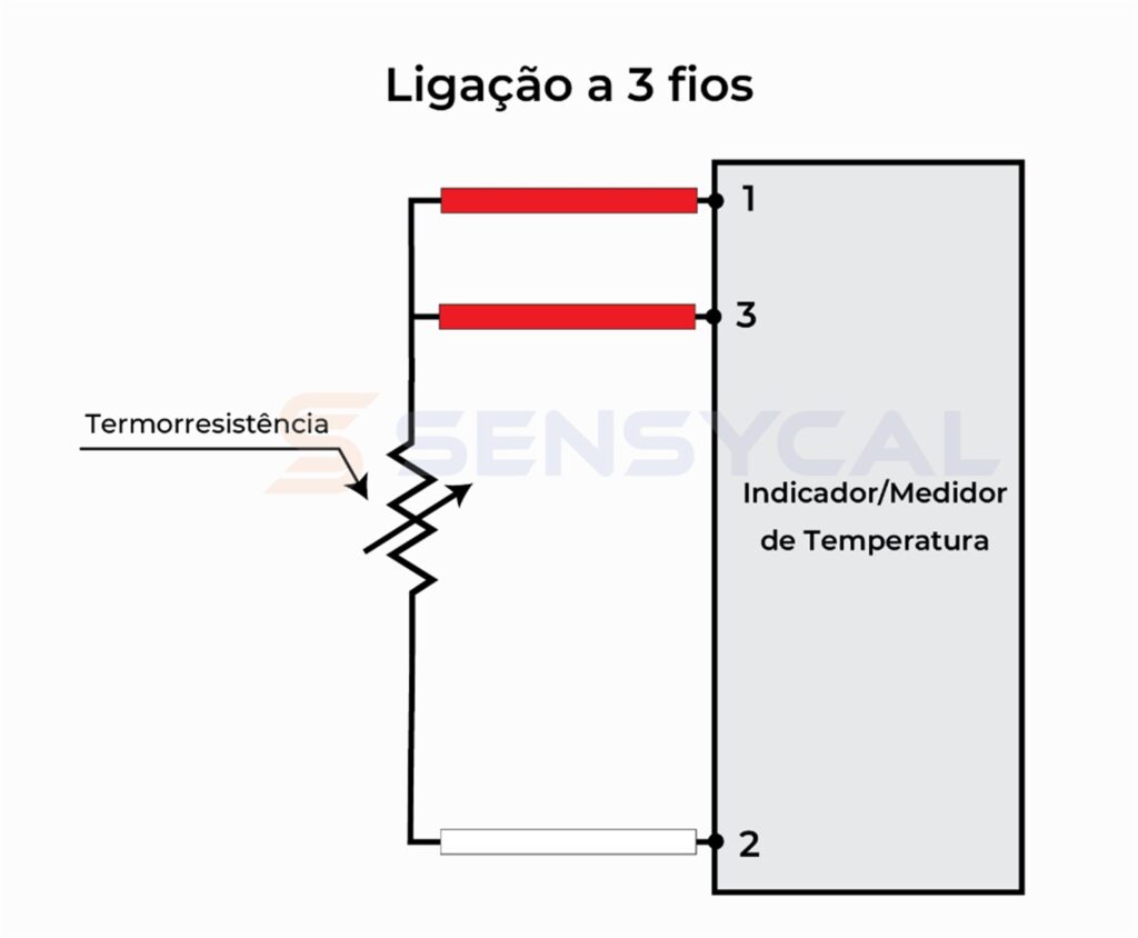 Sensor Pt100 Ligação a 3 fios